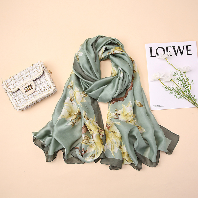 Foulard de Peinture à l'Huile pour Femme, Imprimé Abricots, Châles Enveloppants, Bandanas Longs, Hijab Étole, 180x90cm