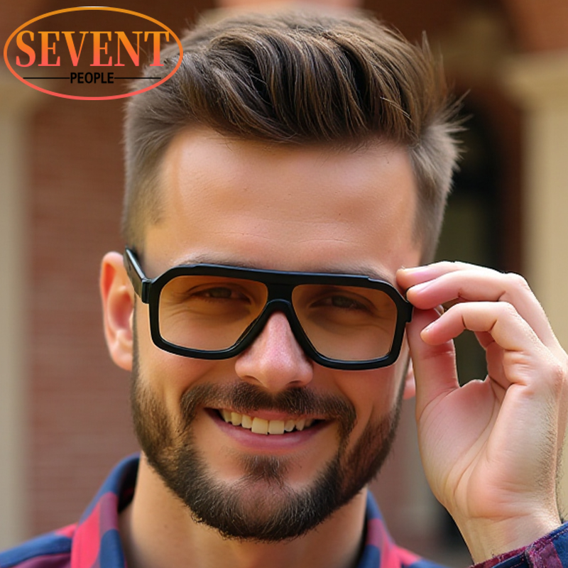 Lunettes de soleil carrées surdimensionnées classiques pour hommes 2026 – Monture métallique tendance de luxe, grandes lunettes de protection élégantes pour femmes