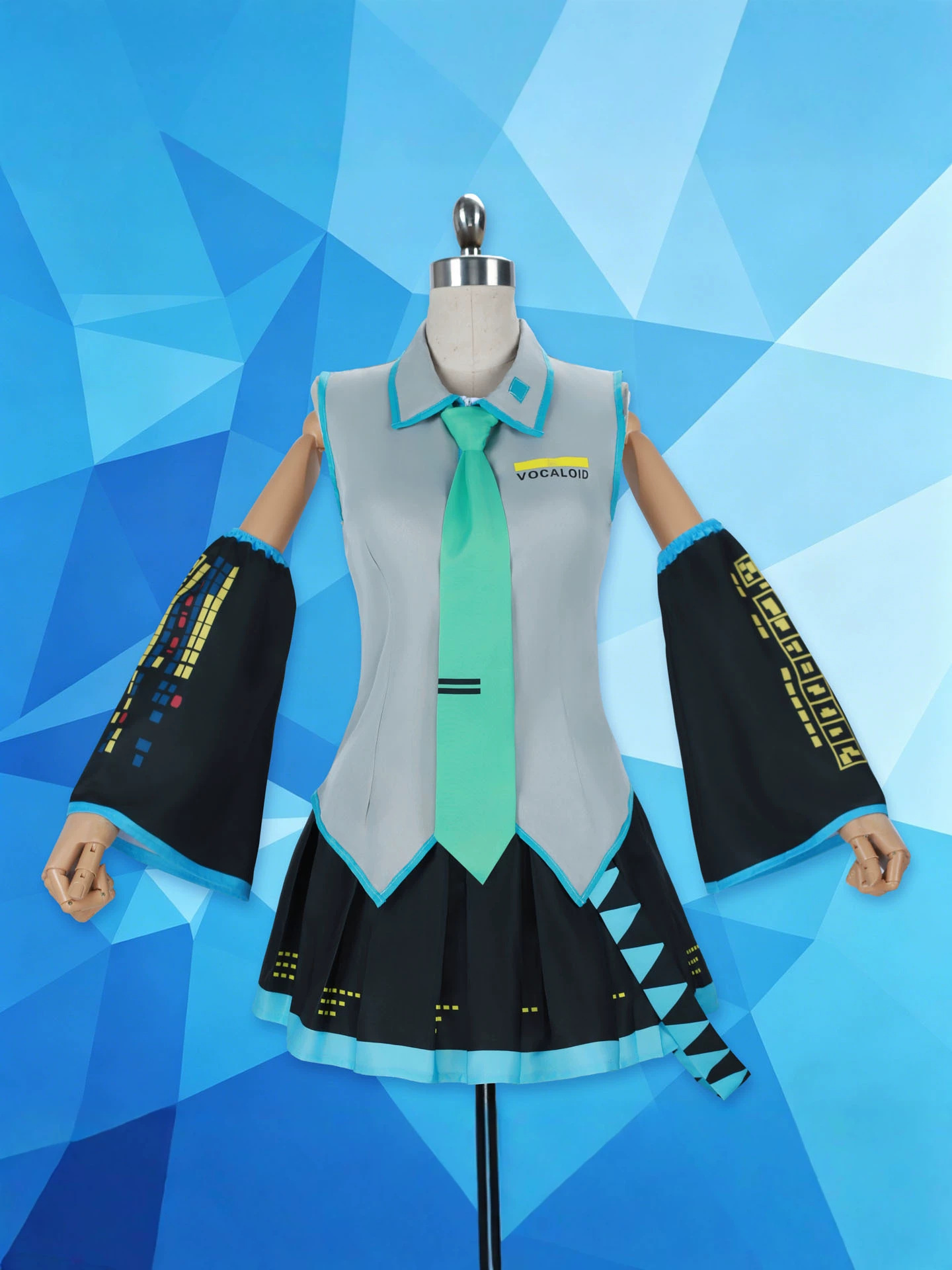 Tenue de cosplay d'idole virtuelle, ensemble jupe et veste JK d'anime, perruque et accessoires pour Halloween, Carnaval et Comic Con