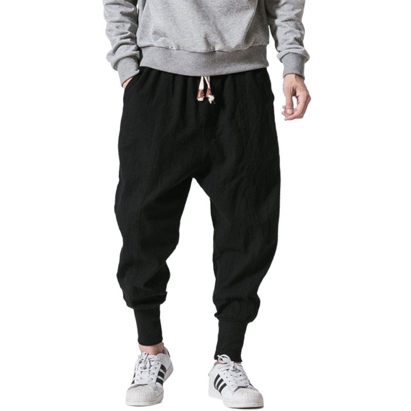 FGKKS-Pantalon Sarouel en Coton pour Homme, Vêtement Décontracté de Couleur Unie, à la Mode, Grande Taille