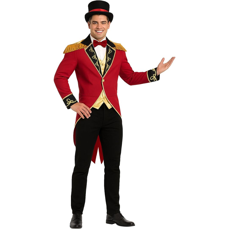 Vêtements médiévaux pour hommes, rétro, col montant, Costumes de spectacle de smoking pour hommes, Costume de fête de carnaval de Style Punk