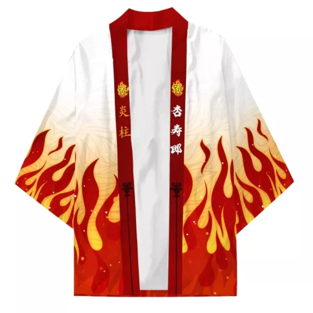 Kimono japonais pour hommes et femmes, Costumes de Cosplay Anime, symbole de flamme, Cardigan pour adolescents, cape, pyjama Hanbok, nouveaux vêtements traditionnels, 2025