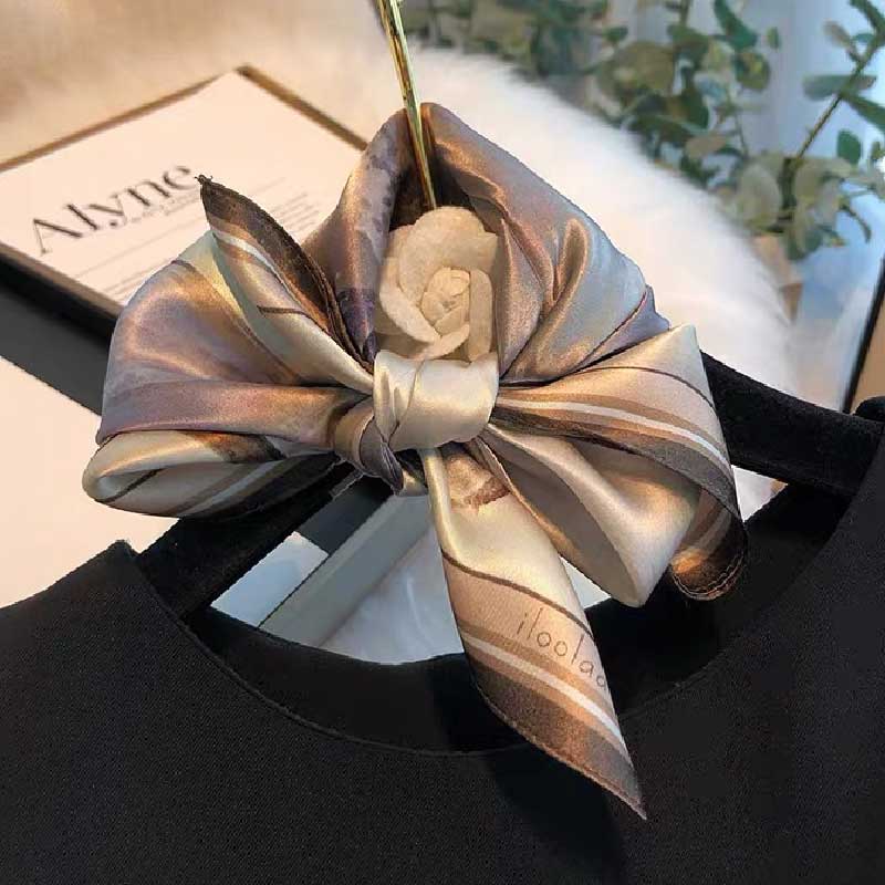 Foulard carré multifonctionnel en Satin pour femmes, 100% soie de mûrier, 53x53cm, bandeau, ruban pour cheveux, foulard Bandana