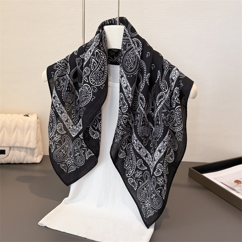 Écharpes carrées rétro à imprimé paisley 65*65cm, foulards en coton pour femmes, foulard doux, bandana, printemps automne, décoration chaude, enveloppes