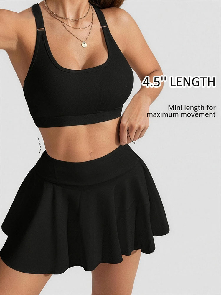 Tenue de yoga et de tennis pour femmes, jupe de sport taille haute, nouveau style d'été, séchage rapide, jupe trapèze, adaptée pour la course à pied et l'entraînement