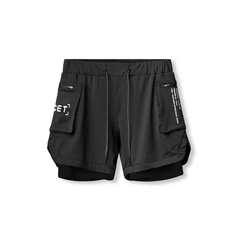 Sportedly-Short de sport à double pont pour homme, 2 en 1, bas d'athlétisme, pantalon de jogging, gym, fitness, entraînement, course à pied, été