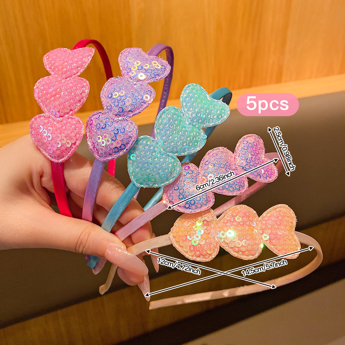 5 cerceaux pour cheveux Love, pinces à cheveux mignonnes, adaptées à un usage quotidien, accessoires pour cheveux