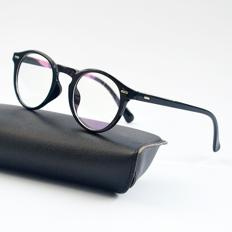 Lunettes optiques rondes anti-lumière bleue pour hommes et femmes, monture de lunettes vintage, verres transparents, 2024