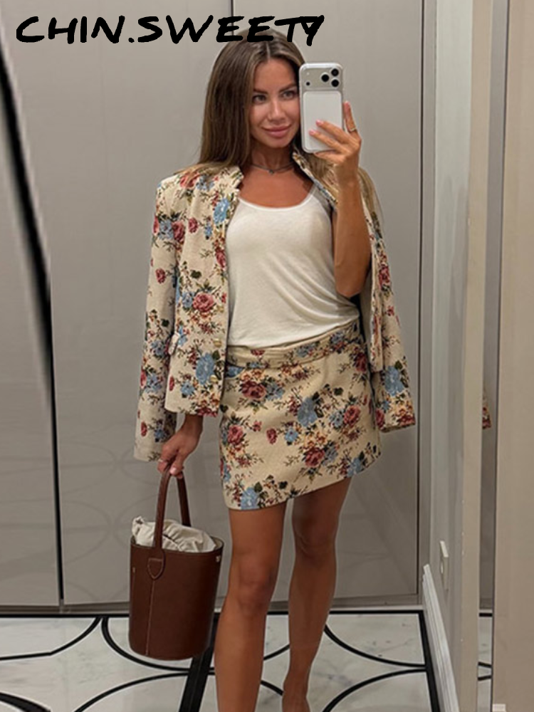 Manteau Chic Imprimé pour Femme, Manches Longues, Col Montant, Boutonnage Simple, Poches, Collection Automne 2026, Vêtement d'Extérieur Tendance pour Femme
