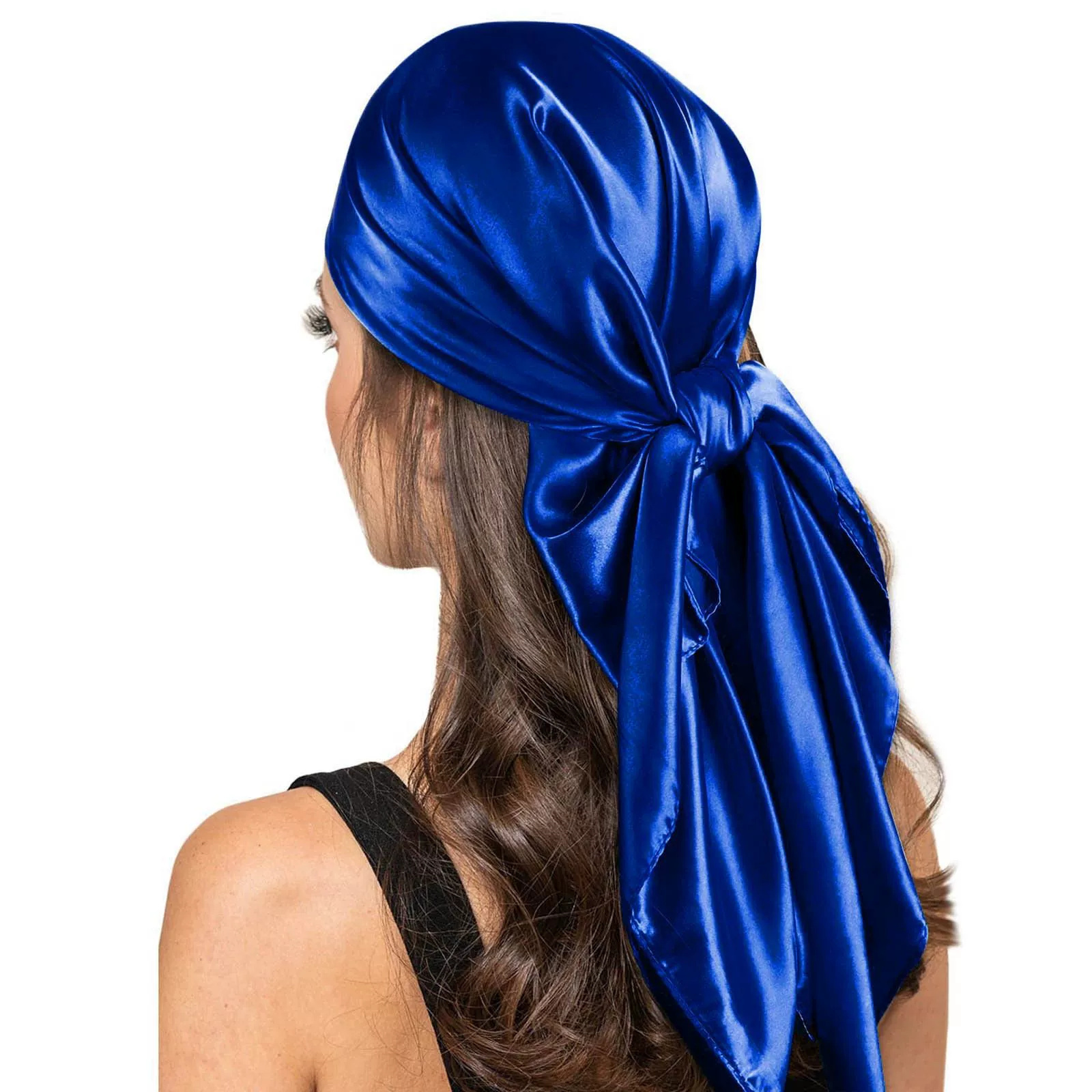 90*90 cm Foulard en soie Scarftop chapeaux pour Femme mode quatre saisons cheveux accessoires Hijab Foulard Bandana Femme Foulard