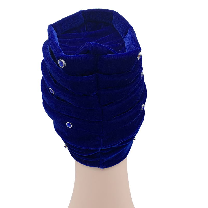 Turban Africain Aso Oke en Velours pour Femme, Foulard Islamique, Chapeau