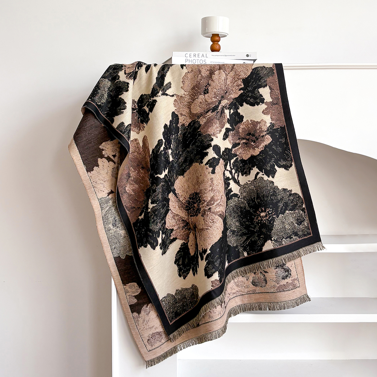 Écharpe en Faux cachemire épais et chaud pour femme, couverture luxueuse à la mode, à motifs, hiver