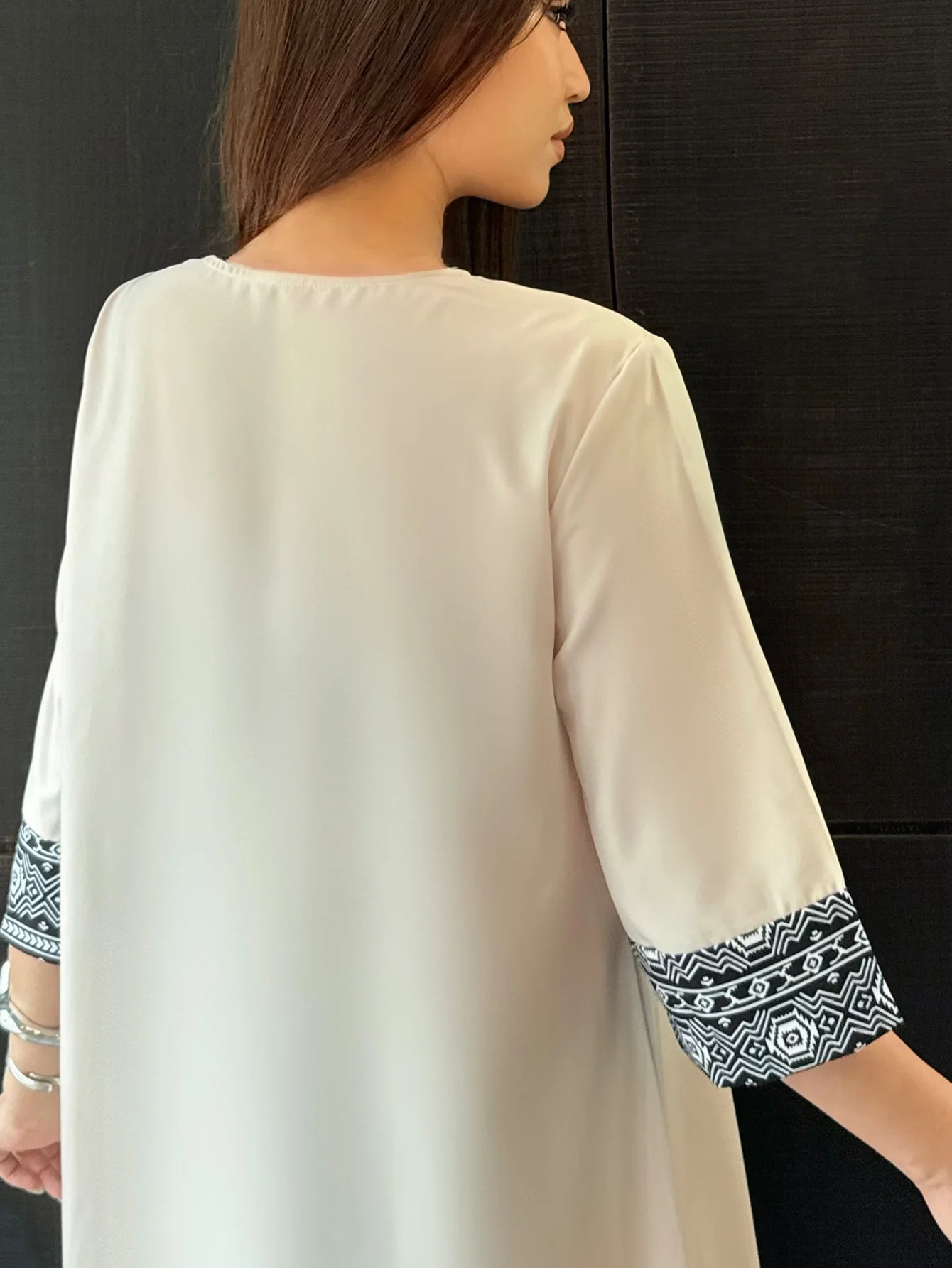 Robes Maxi musulmanes pour femmes, robe Hijab élégante, imprimée Ayabas, demi-manches