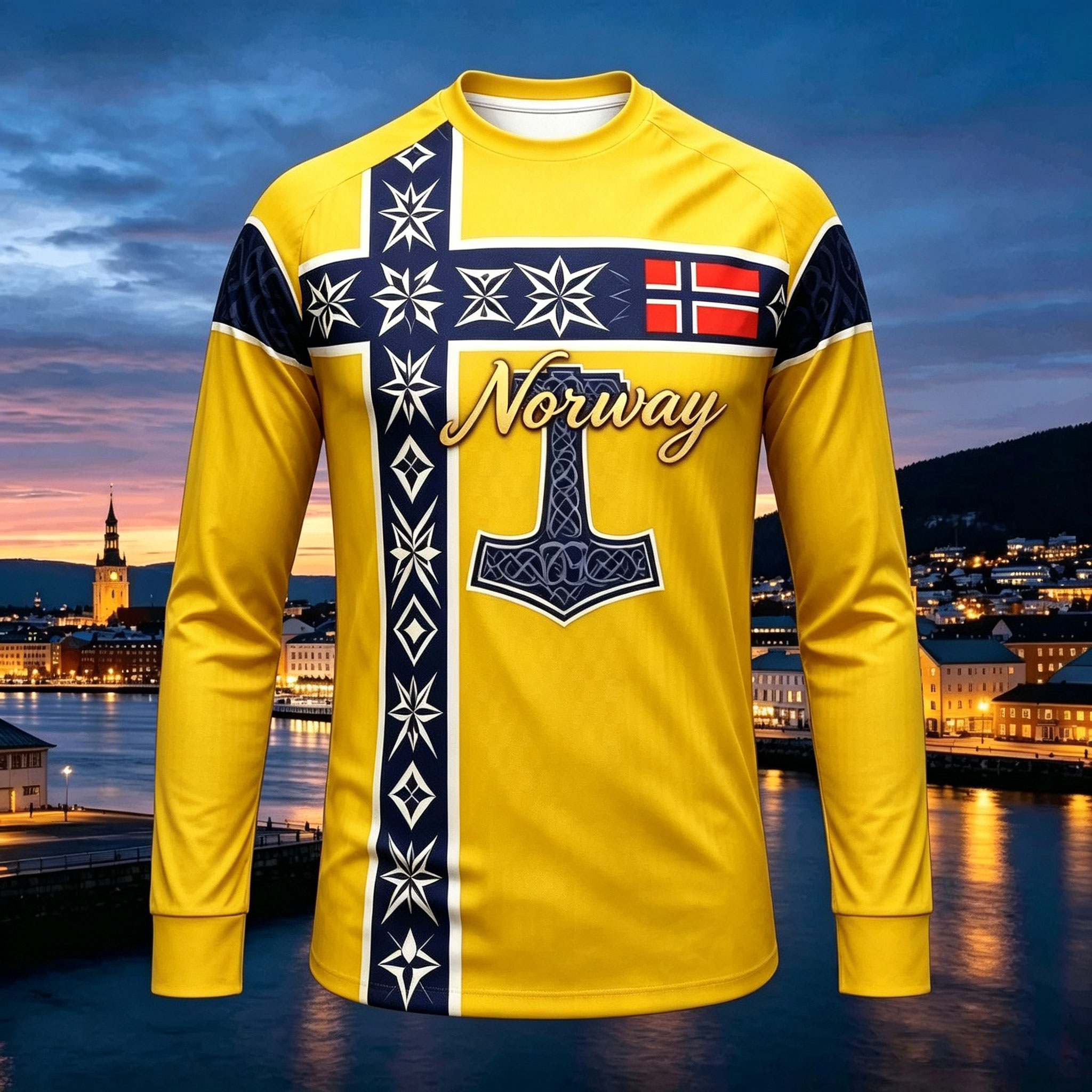 Maillot de football à manches longues Norvège 2026 en polyester respirant à séchage rapide