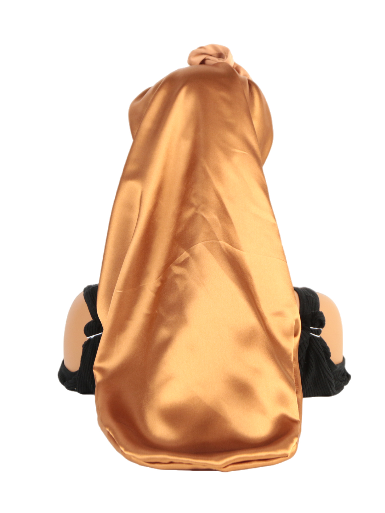 Bonnet de nuit long et ample en satin élastique pour femme avec ruban, respirant, turban, couvre-chef de sommeil, bandanas