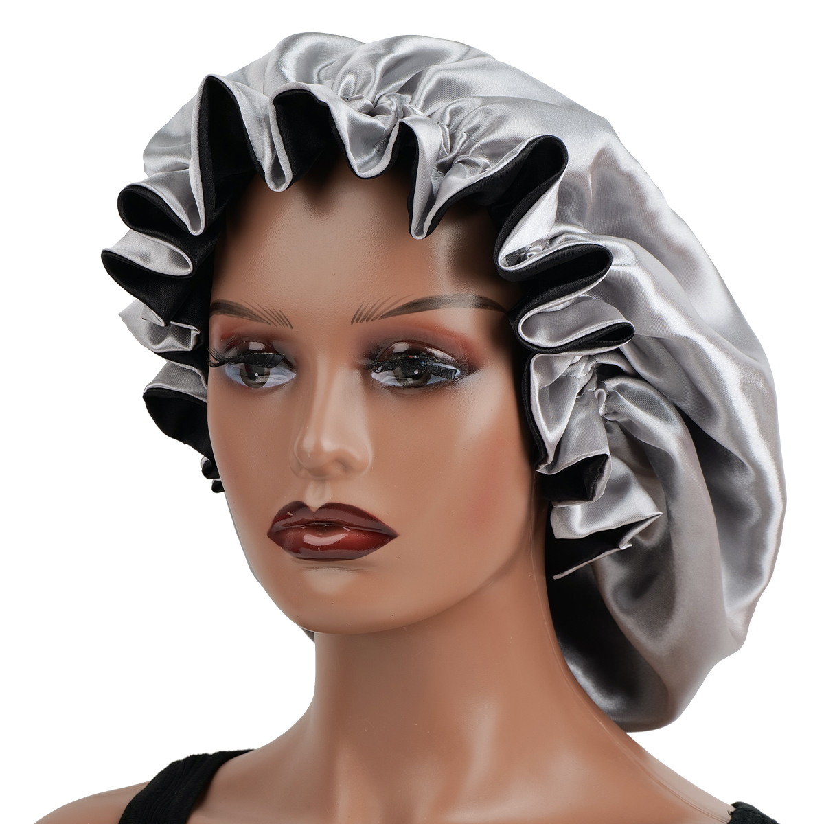 Bonnet réversible en dentelle double couche pour femmes et hommes |   Bonnet de nuit respirant pour dormir, protection des cheveux bouclés