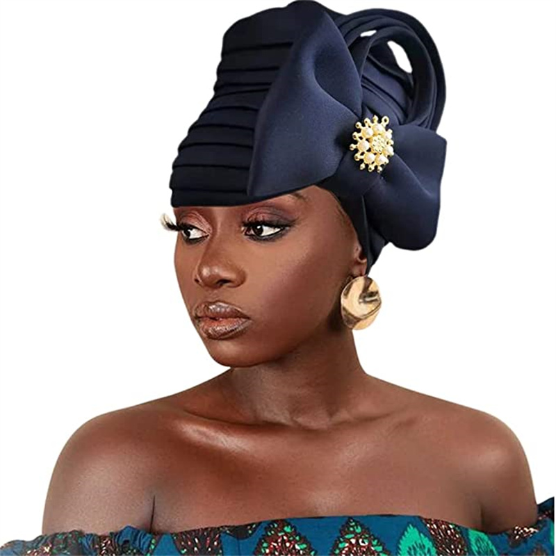 Cravate de sauna africaine multicouche pour femmes, turban en diamant, casquettes nigwin, Gele de mariage, écharpe de sauna musulmane, bonnet féminin, couvre-chef