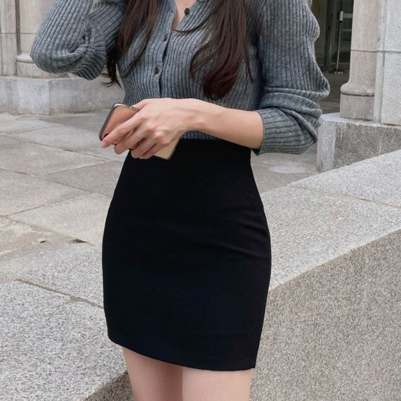 Costume jupe mi-longue pour femmes, avec jupes, moulant, gris, formel, bureau, Vintage, nouveau, vêtements de luxe esthétiques Premium Y2k