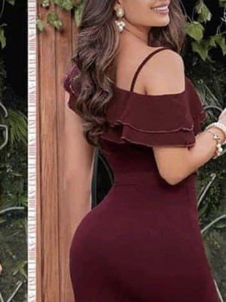Robe bordeaux à une épaule pour femme, idéale pour soirée, cocktail, gala, soirée, dîner formel