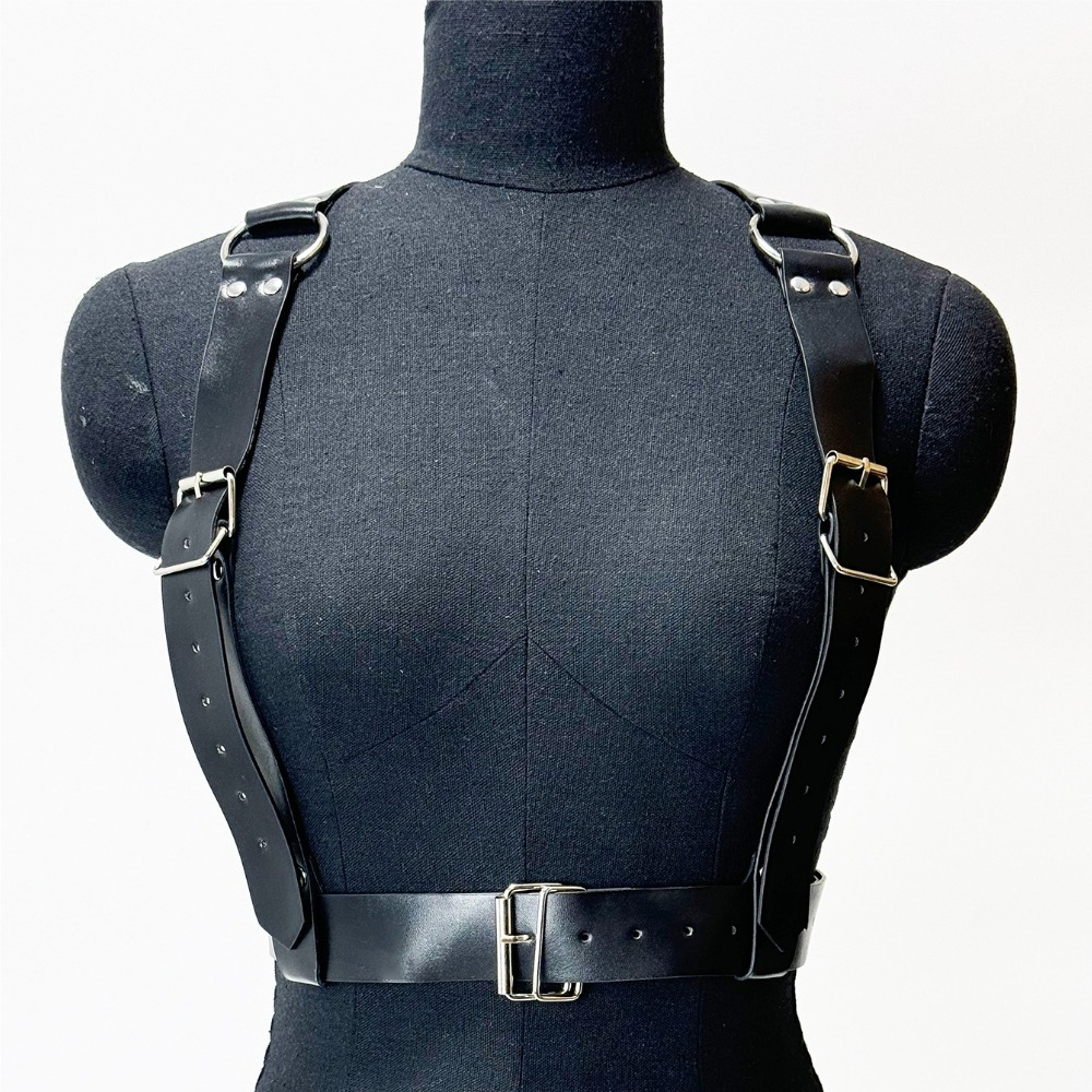 Ceinture large en cuir PU tendance pour femme, harnais de poitrine gothique, bretelles Harajuku, accessoires vestimentaires