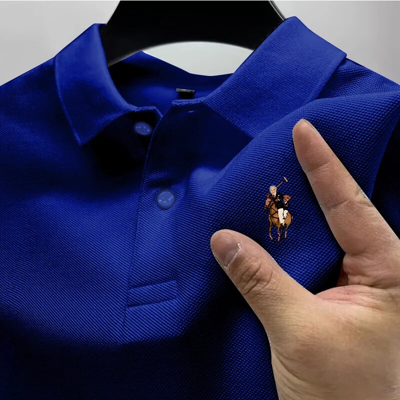 Polo décontracté pour homme, imprimé tendance, vêtement de rue, haut décontracté à manches courtes, vêtement respirant à séchage rapide.