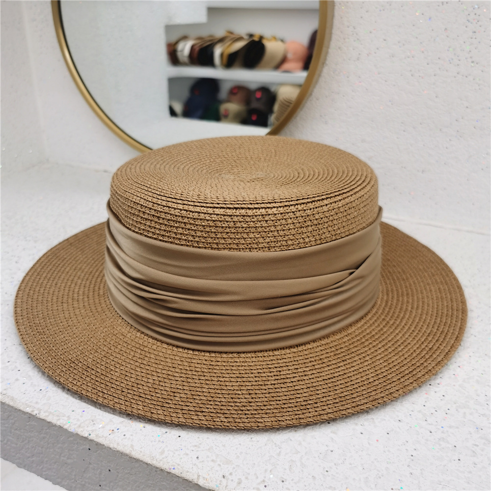 Nouveau Fedoras été femmes plaisancier chapeau de plage large côté femme décontracté Panama chapeau dame classique plat nœud papillon paille chapeau de soleil femmes