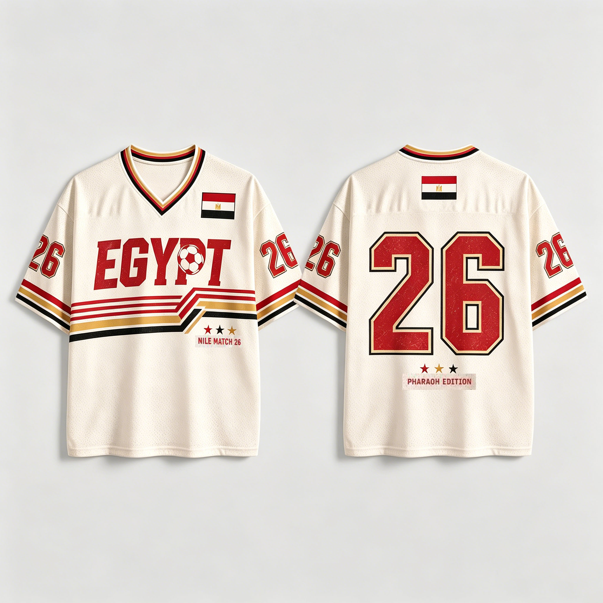 Maillot de football rétro Égypte 2026, T-shirt de sport et streetwear pour fans, respirant et à séchage rapide