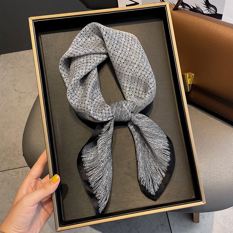 Foulards carrés en soie simples pour femmes, 70cm, Bandana en Satin imprimé, bandeau pour cheveux, châle, foulard, Hijab, cadeau de fête, nouvelle collection