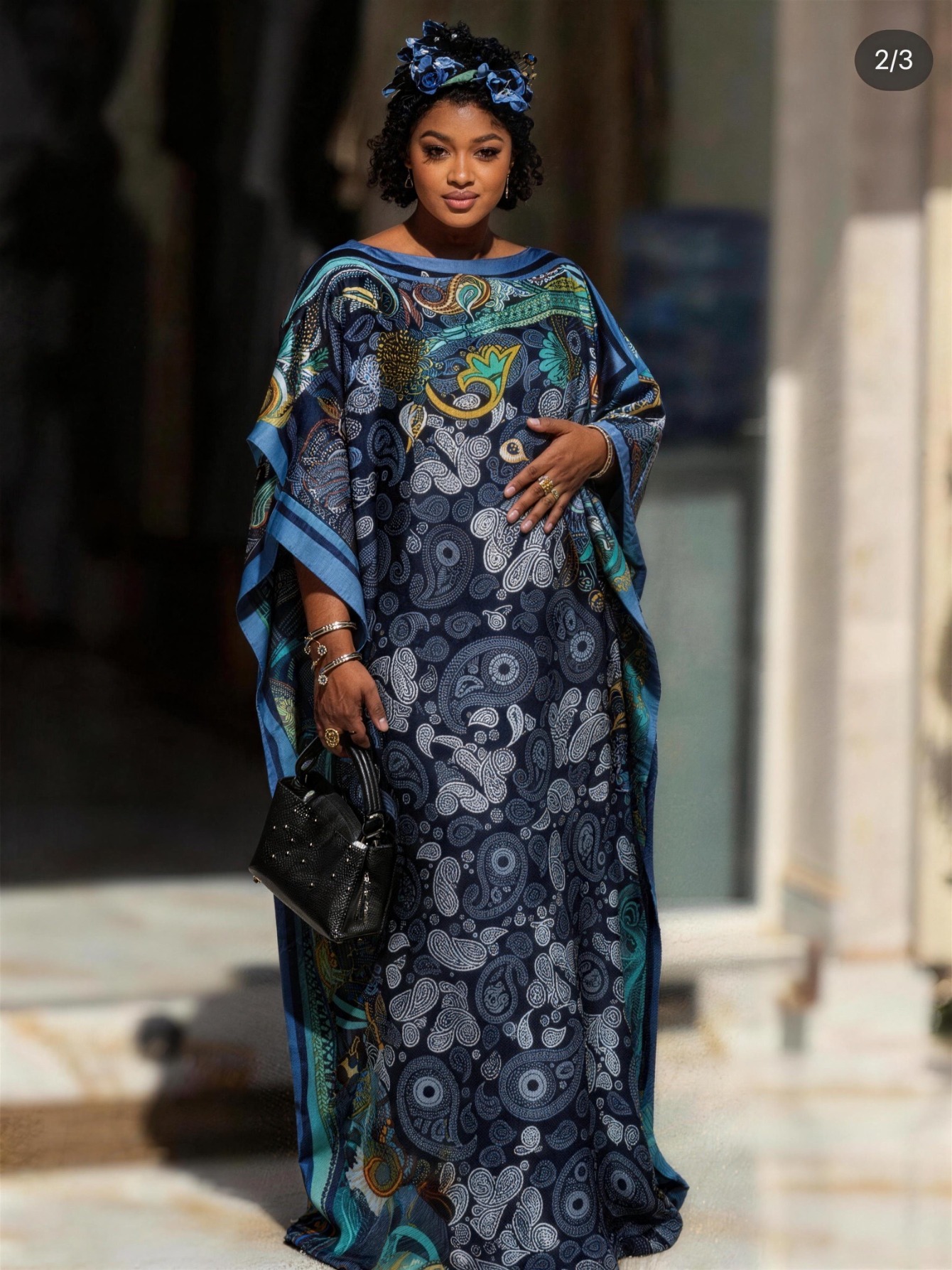 Ensemble Robe Africaine Oversize et Écharpe pour Femmes Grandes Tailles