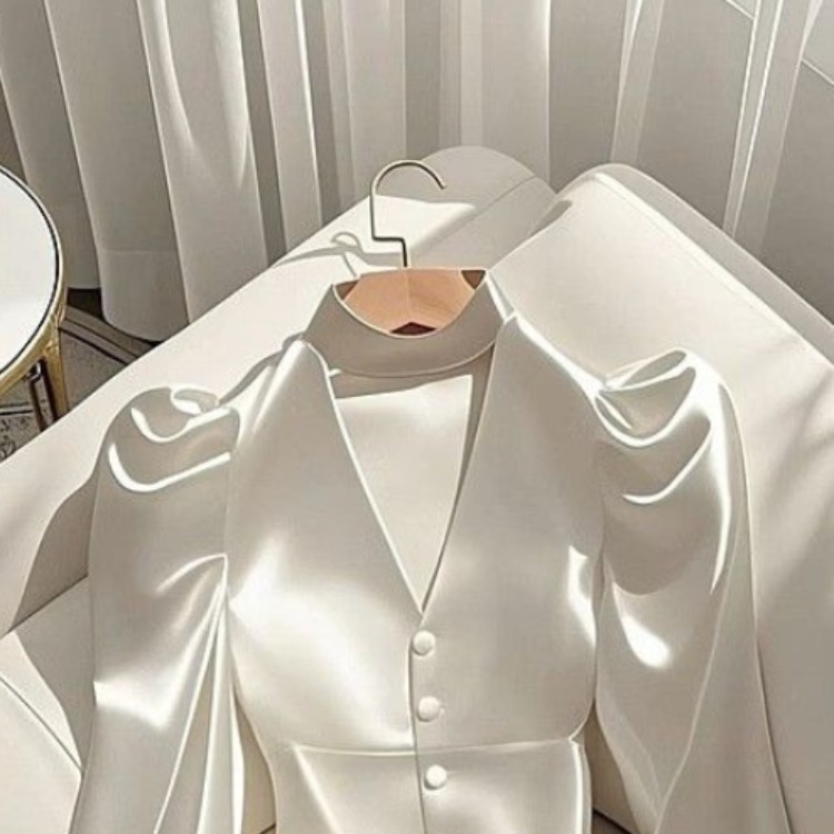 Chemises en Satin blanc pour femmes, élégantes, à la mode, début du printemps, nouveaux Blusas Mujer Y2k e-girl, taille fine, manches longues, 2026