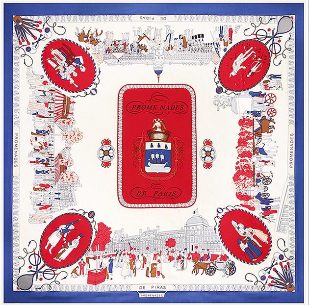 Foulard sergé pour femmes, écharpes WPanama ing In Paris Design, grand bandana, foulard, hijab féminin, foulards, 130cm