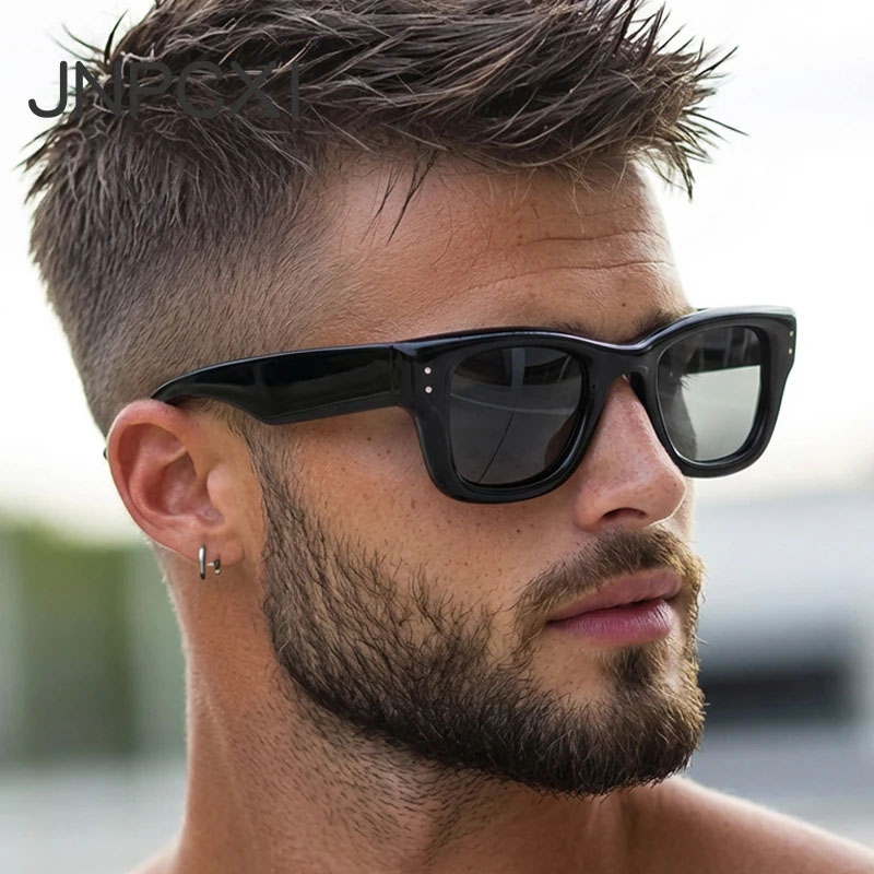 Lunettes de soleil tendance avec rivets pour femmes et hommes, style vintage, protection UV, pour la plage