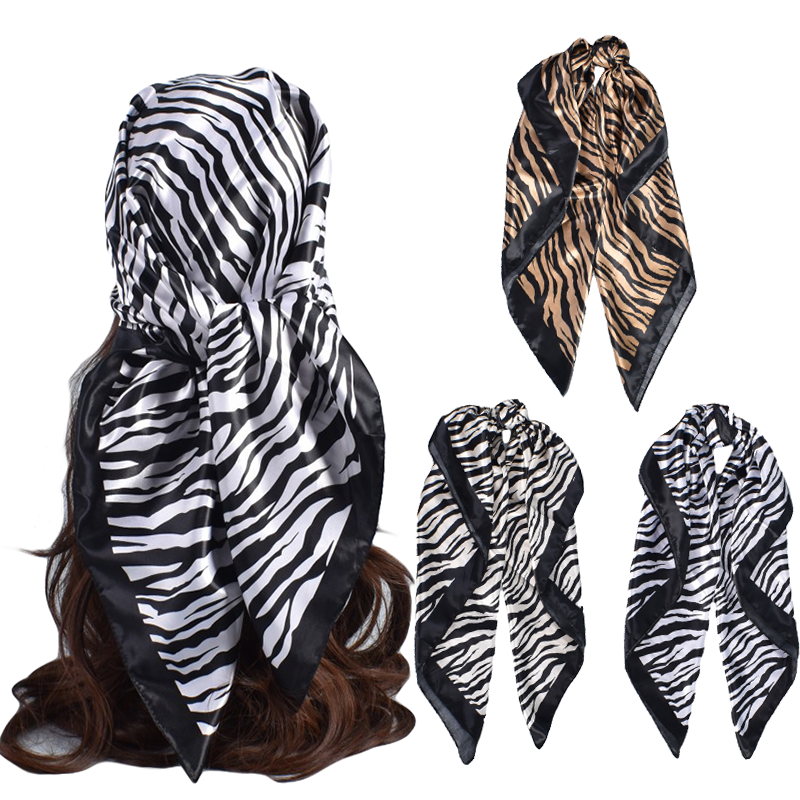 Grand Foulard Carré Simple à Motif Zèbre 18/90 Documents, Mode Européenne et Américaine, en Stock