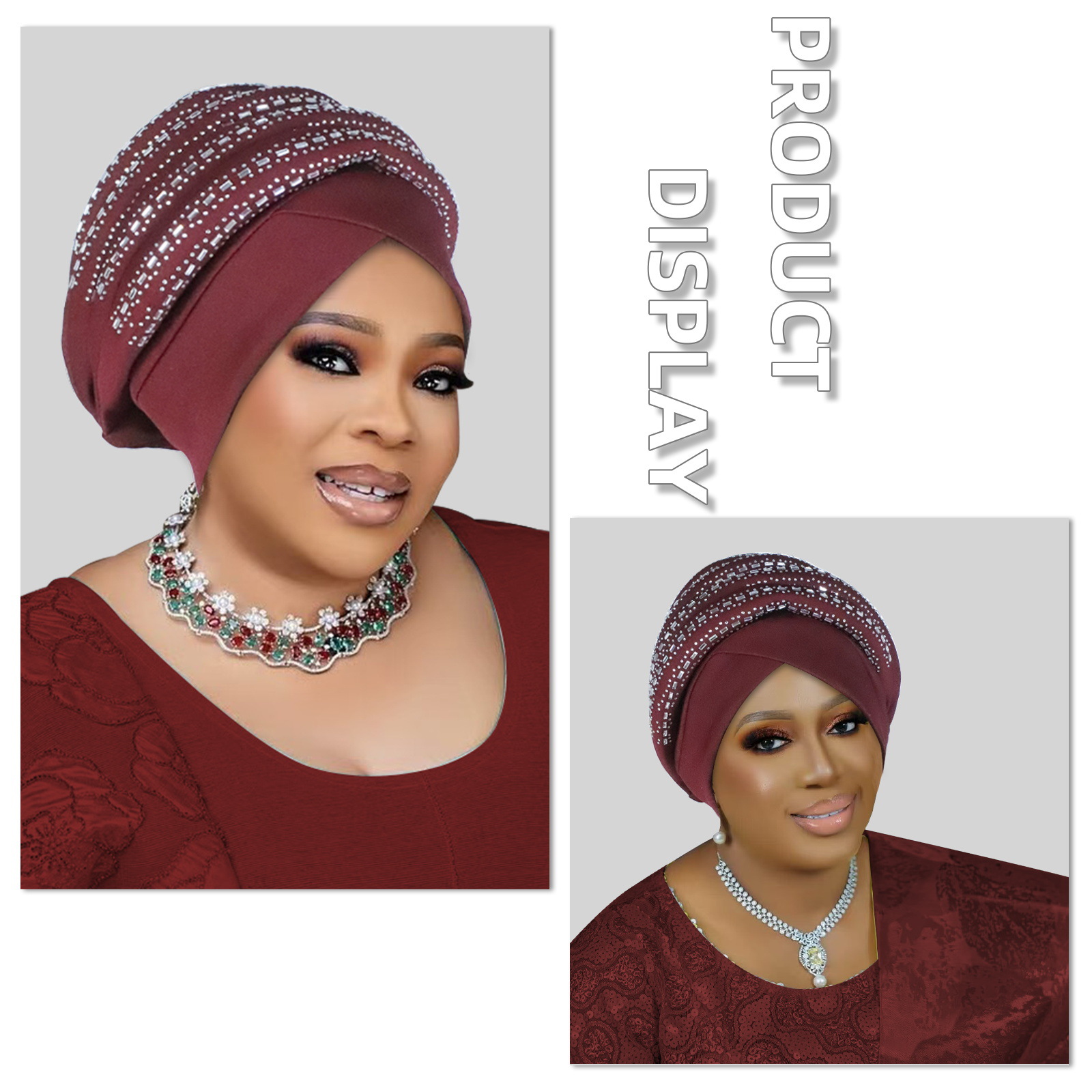 Couvre-chef africain Auto Gele nigérian pour femmes, chapeaux musulmans, turban, hijab, noué, diamants, mode, mariage, sauna, fête