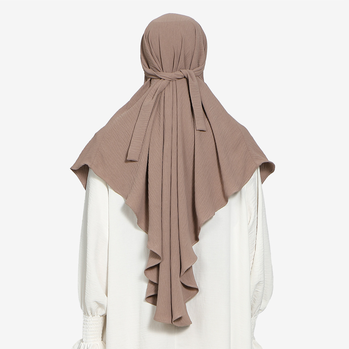 Nouveau Hijab Instantané Plissé Ramadan pour Femmes, Bonnets avec Sangles, Longs, Couleurs Unies, à Nouer à l'Arrière, Foulard Islamique Premium