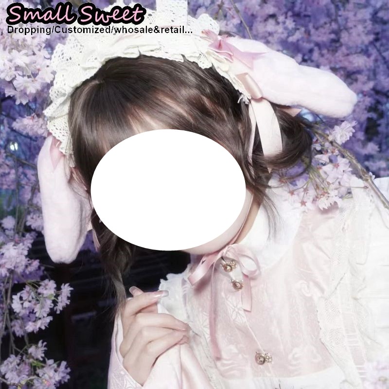 Serre-têtes pour femmes avec nœuds oreilles de lapin, style Harajuku Gothic Lolita, Y2K, Punk, avec nœuds en dentelle et volants