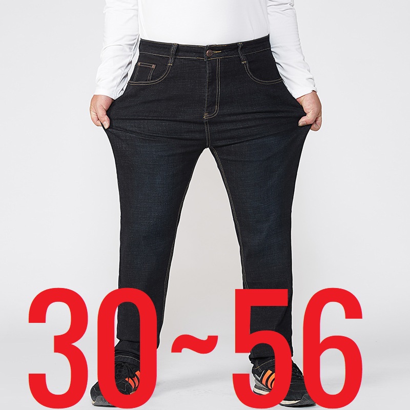 Jean taille 56 Extra Large pour homme, pantalon droit en Denim, taille haute, extensible, classique, automne hiver, Super Plus Big 50 52 54 10XL