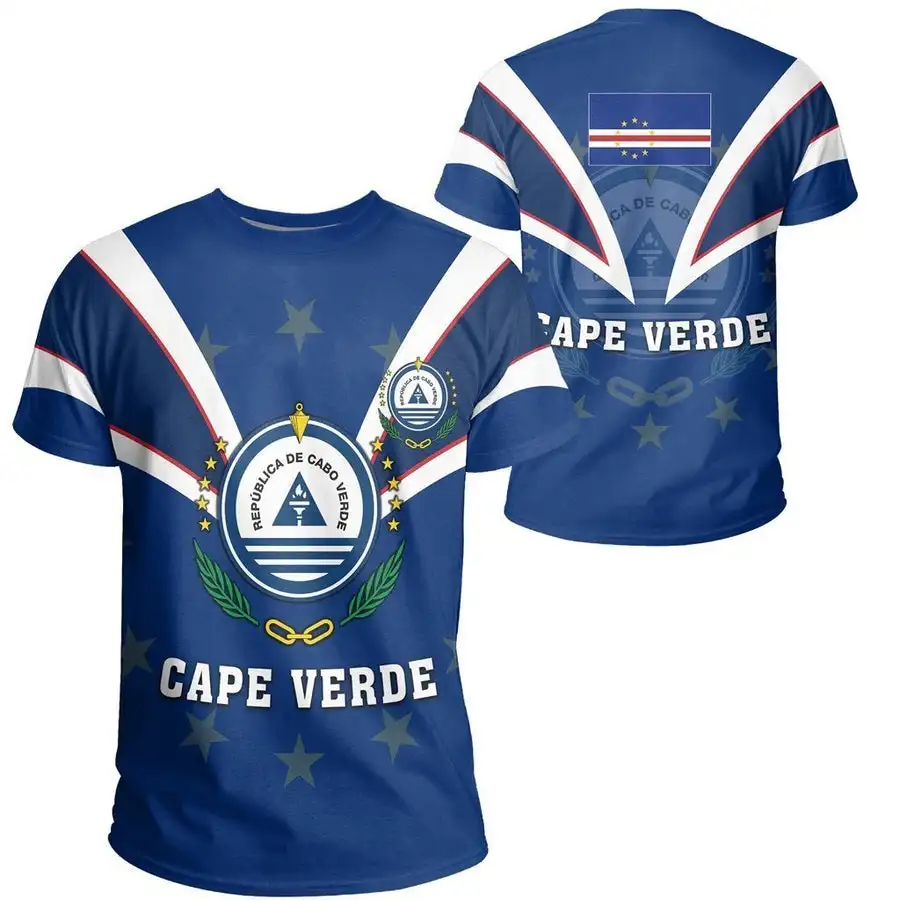Cape Verde drapeau National emblème imprimé T-shirt casquette Vert Caboverde hommes femmes T-shirt vert Bandana Vert surdimensionné célébration t-shirts