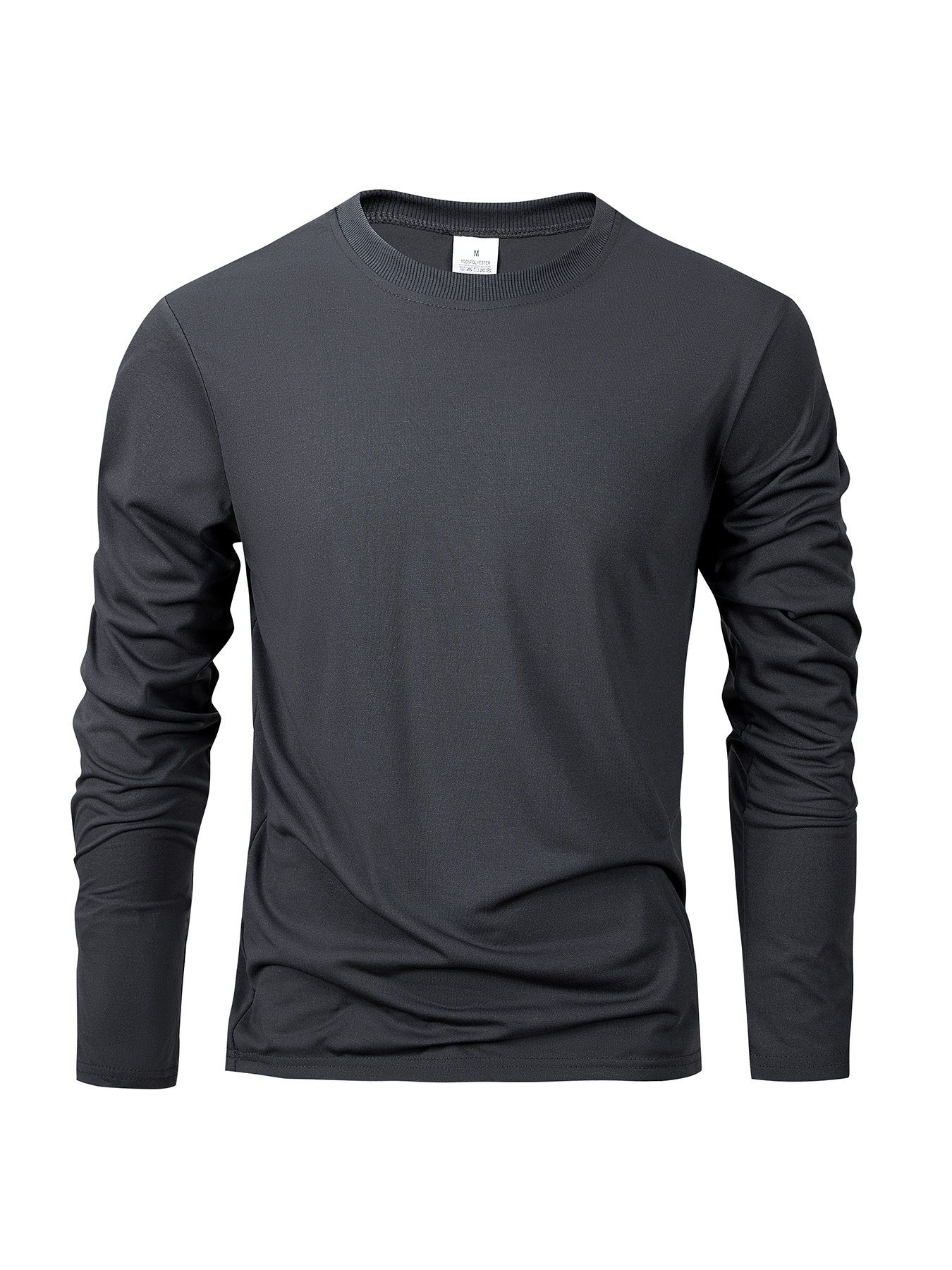 Printemps automne hommes T-shirts à manches longues décontracté hauts couleur unie haute qualité noir T-Shirt classique hommes vêtements