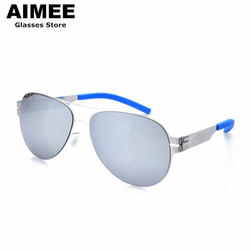 Lunettes de soleil polarisées sans vis pour hommes et femmes, lunettes de soleil de protection UV à la mode, lentille optique colorée, créateur de marque pilote, nouveau