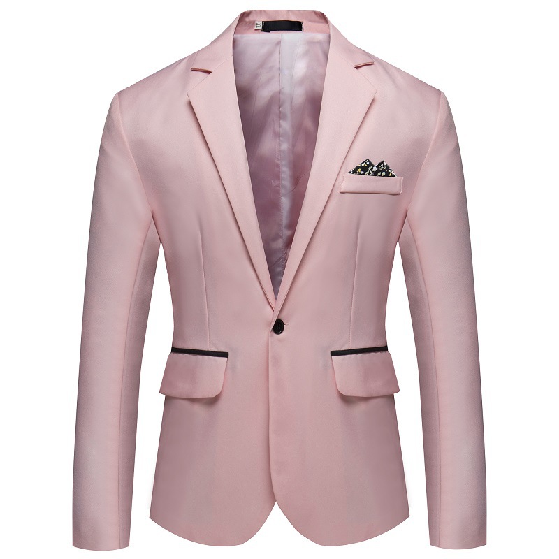 Hommes formel Style d'affaires coupe ajustée simple bouton costume veste couleur unie revers Satin marié mariage Banquet hommes costume manteau