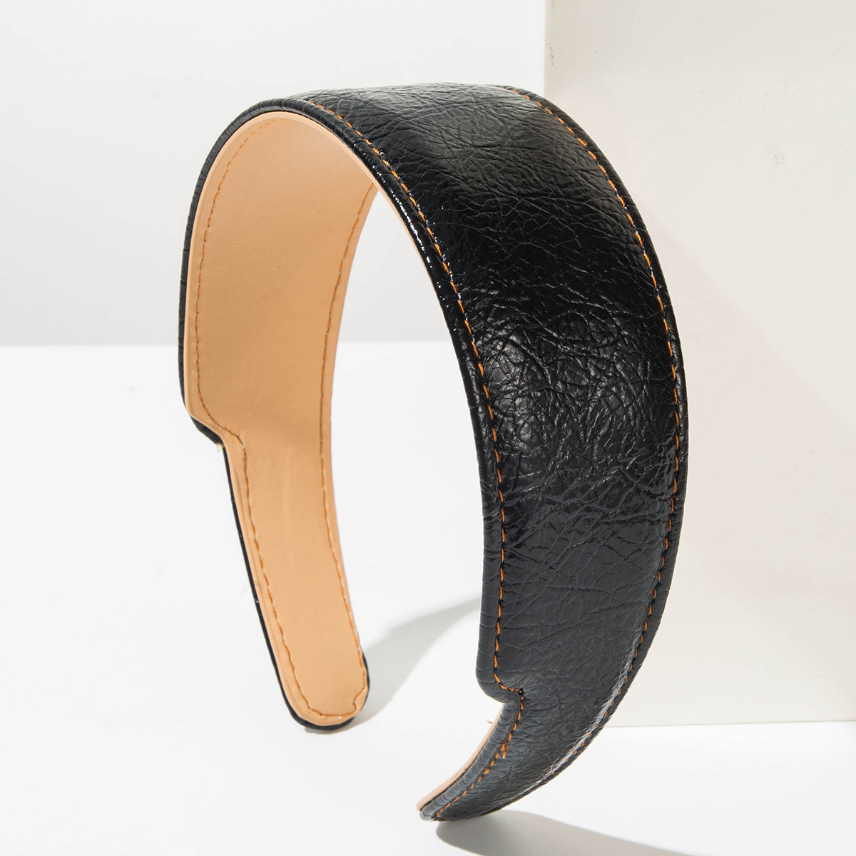 Serre-tête large en cuir élégant de style coréen pour femme, accessoire de mode polyvalent pour sorties décontractées