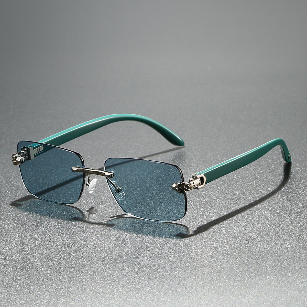 Lunettes de soleil ovales rectangulaires Vintage pour femmes et hommes, monture métallique, verres transparents