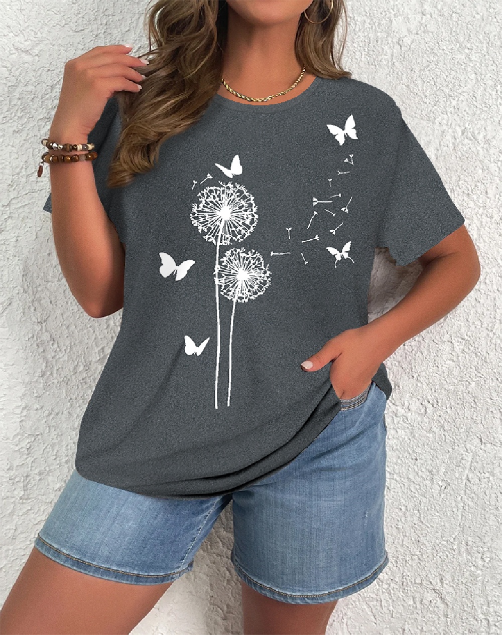 T-Shirt manches longues femme, élégant et décontracté, à la mode, tempérament, vacances, week-end, grande taille