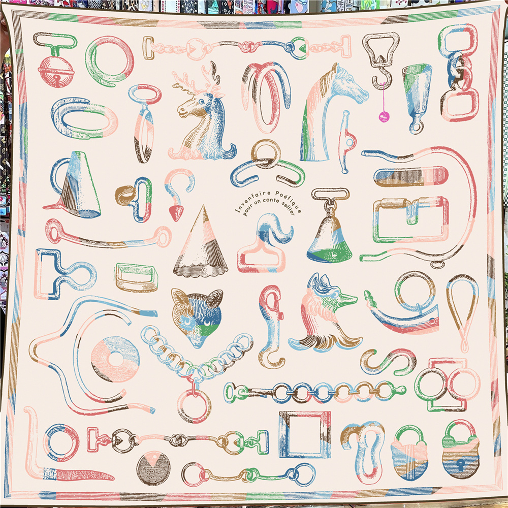 Écharpe d'hiver en soie et cachemire de 135 cm pour femme, châles à motif tête de cheval, écharpes carrées chaudes en pashmina, hijabs de marque, grands bandanas pour femme