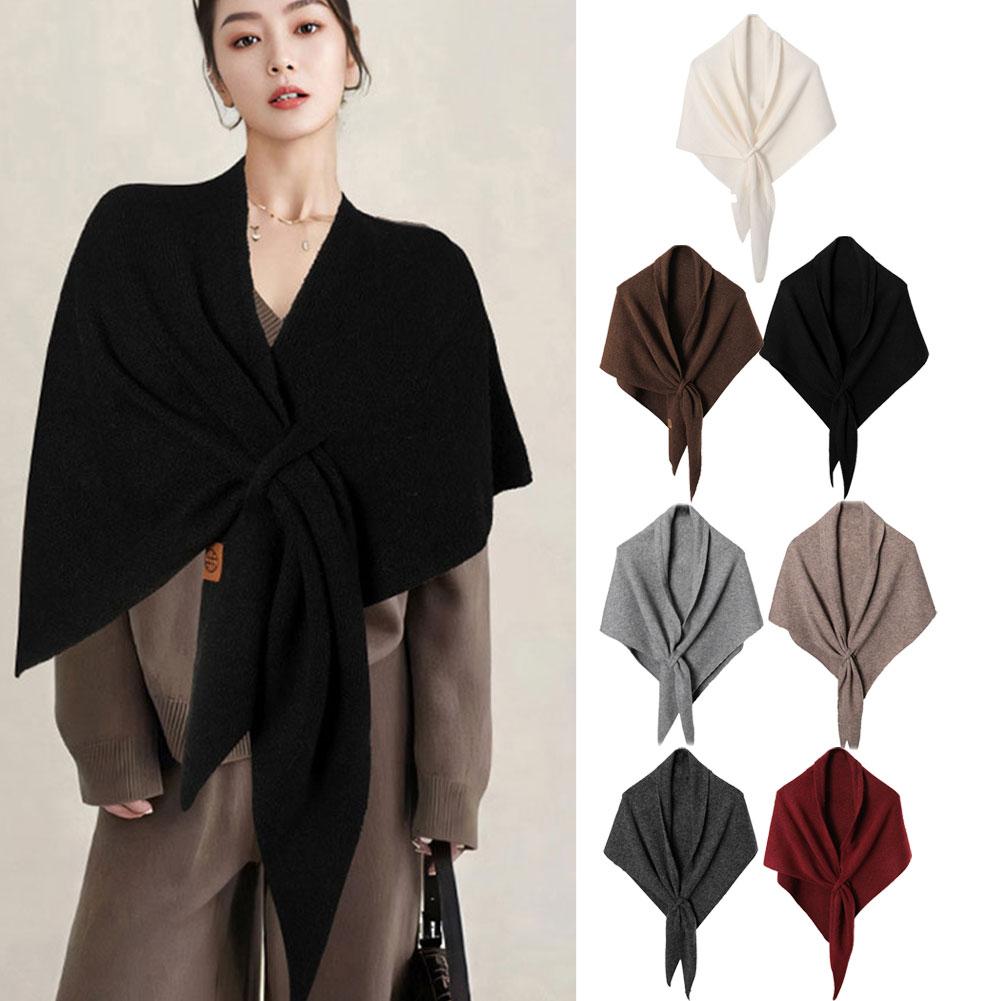 Écharpe Triangle en laine coréenne pour femmes, écharpe tricotée multifonctionnelle, châle chaud de loisirs à la mode, automne hiver
