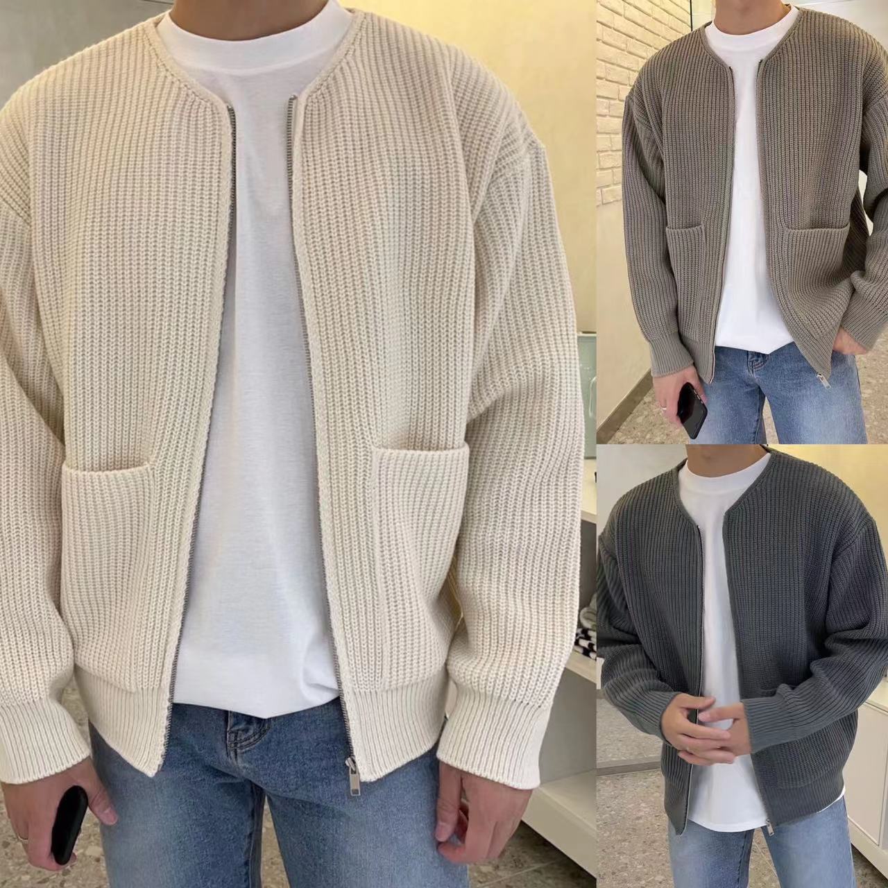 Cardigan en tricot pour hommes, vêtements de Style coréen, coupe-vent, mode automne hiver, pull décontracté, ample, surdimensionné, Streetwear