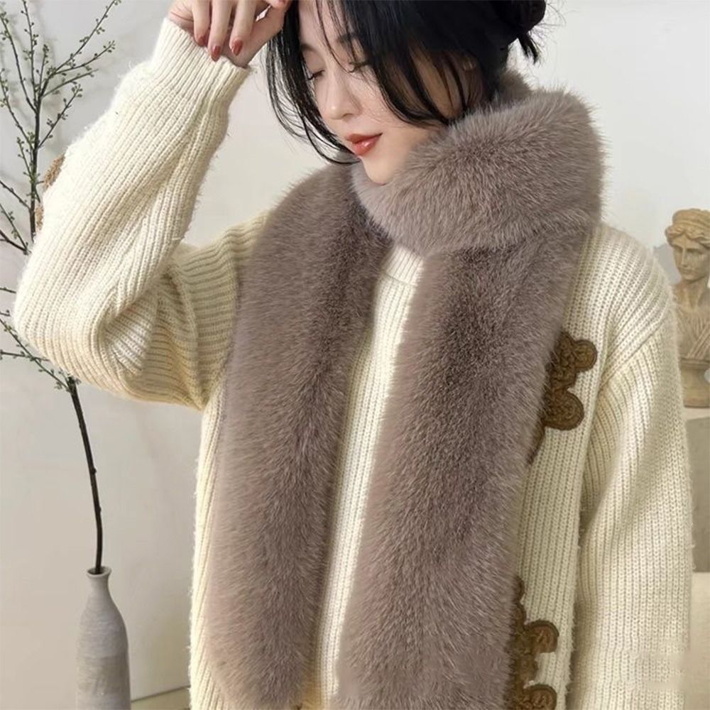 À la mode 180 cm fausse fourrure longue écharpe douce en peluche épaisse longue bande écharpe fourrure décor luxe enveloppes châle fête dames cou plus chaud