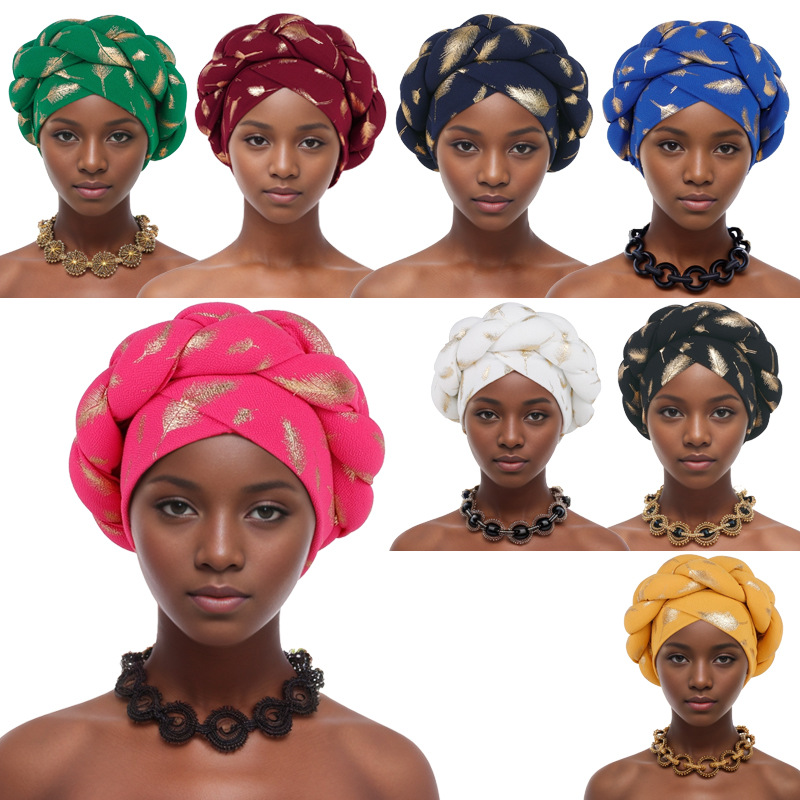 Turban Africain pour Femme, Cravate de Sauna, Chapeaux Africains Solides, Couvre-Chef pour ixde Mariage, Tenues de Soirée, Hijab, Mode d'Été et d'Automne