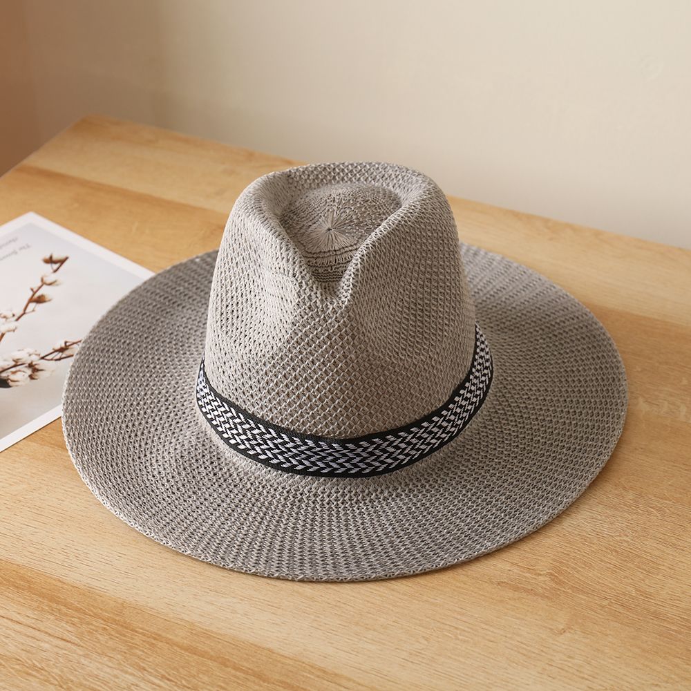Chapeau de paille à large bord pour hommes et femmes, casquette de loisirs d'été, Fedora anderJazz, mode voyage, chapeau de soleil de loisirs, style simple, nouveau, 2022